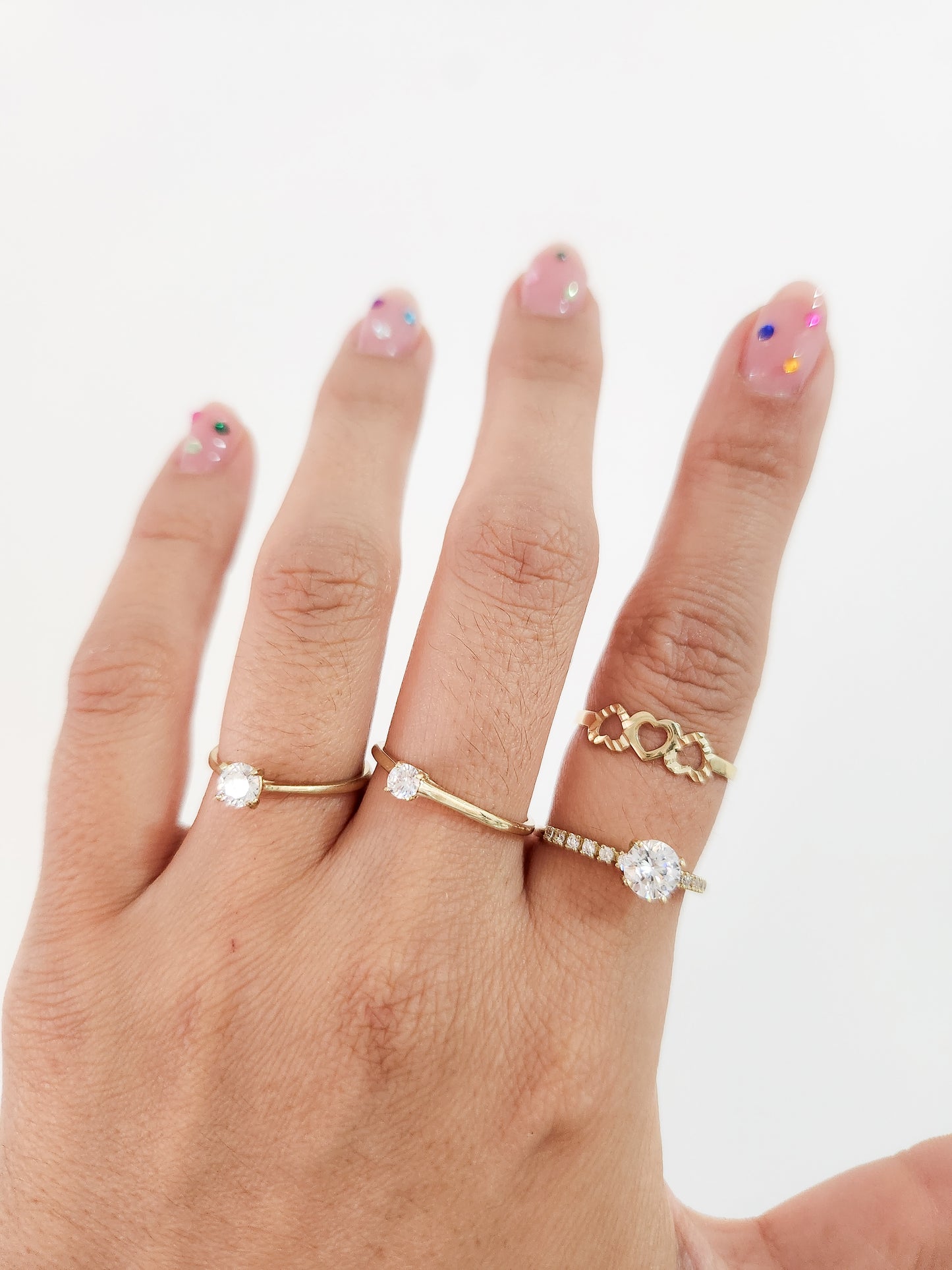 Anillo solitario con zirconia blanca oro 10k