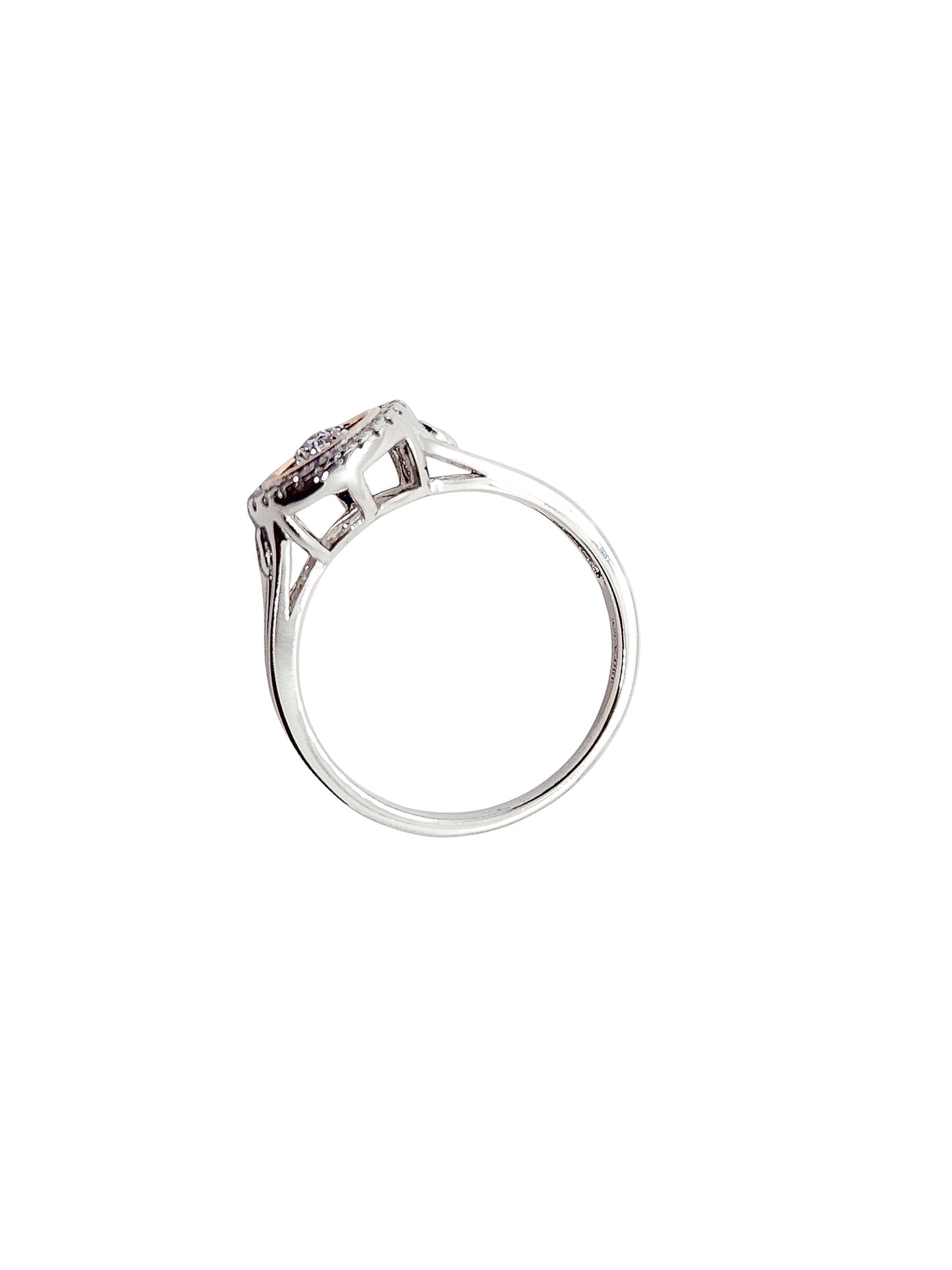 Solitario redondo giratorio plata rosa 925 PREMIUM