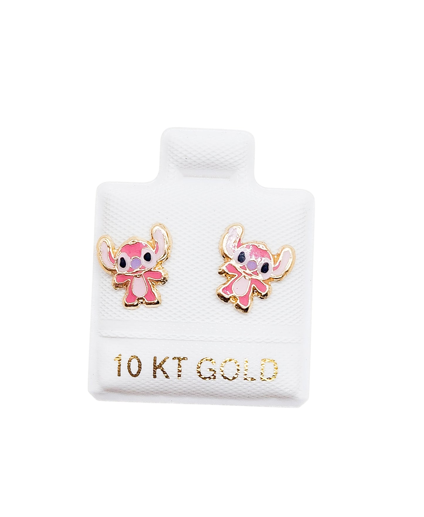 Par de Broquel Stich esmalte rosa oro 10k