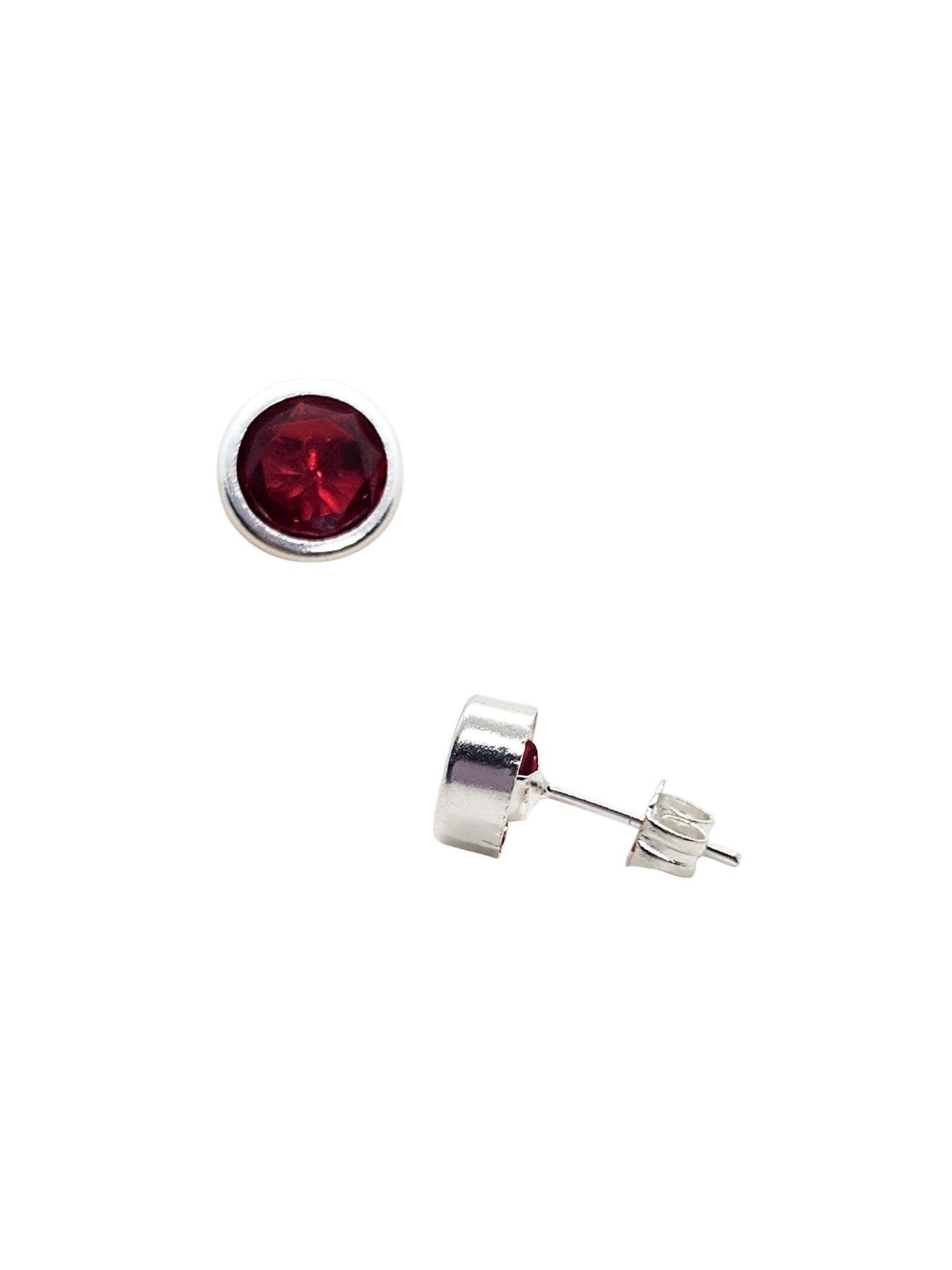 Par de Broquel barril XL 7" rojo plata 925