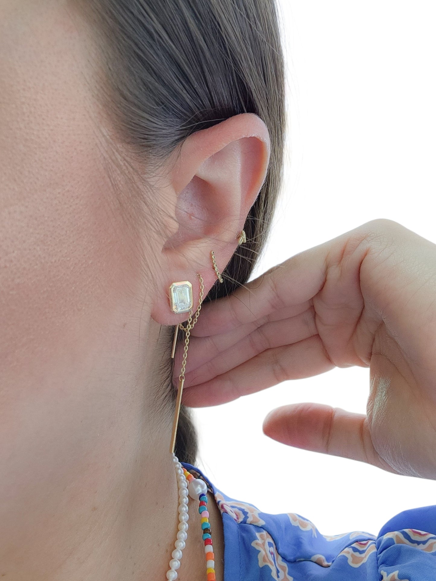 Aretes de diamantes LAB GROWN IGI oro 14k