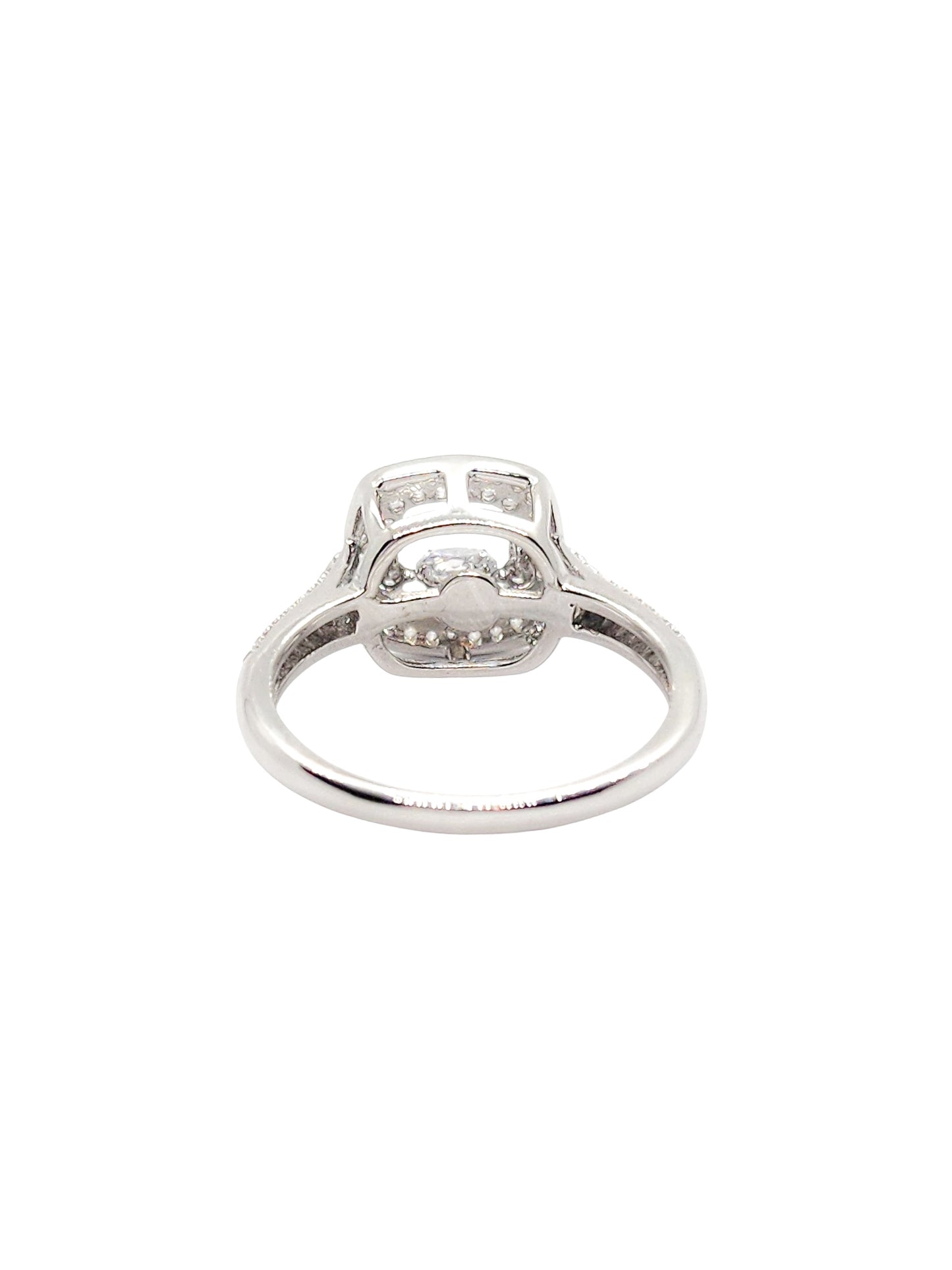 Solitario cuadrado giratorio plata 925 PREMIUM