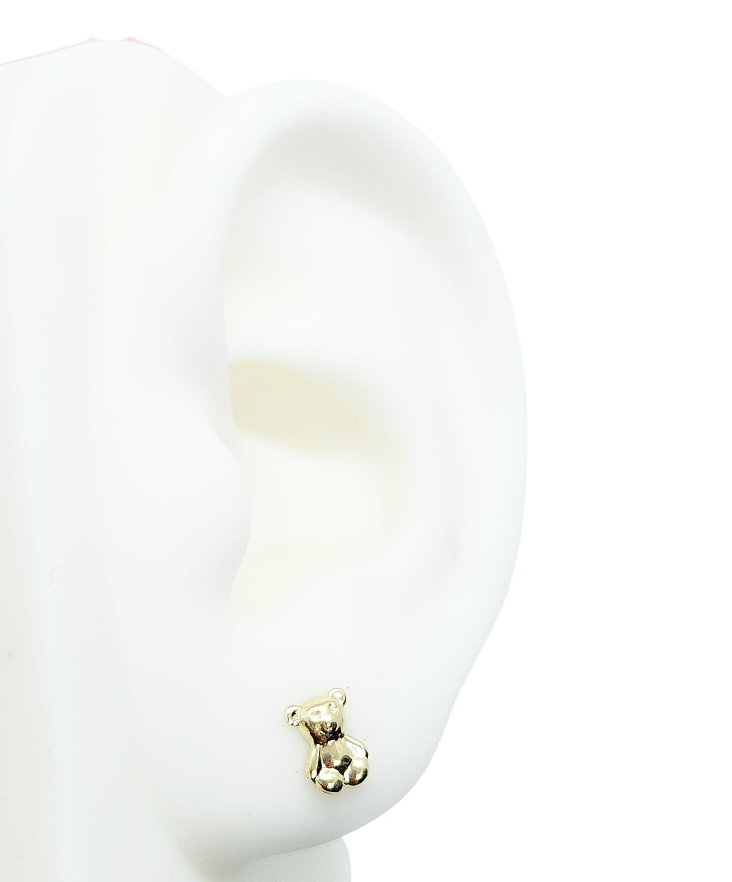 Par o Pieza de Broquel oso peluche oro 10k