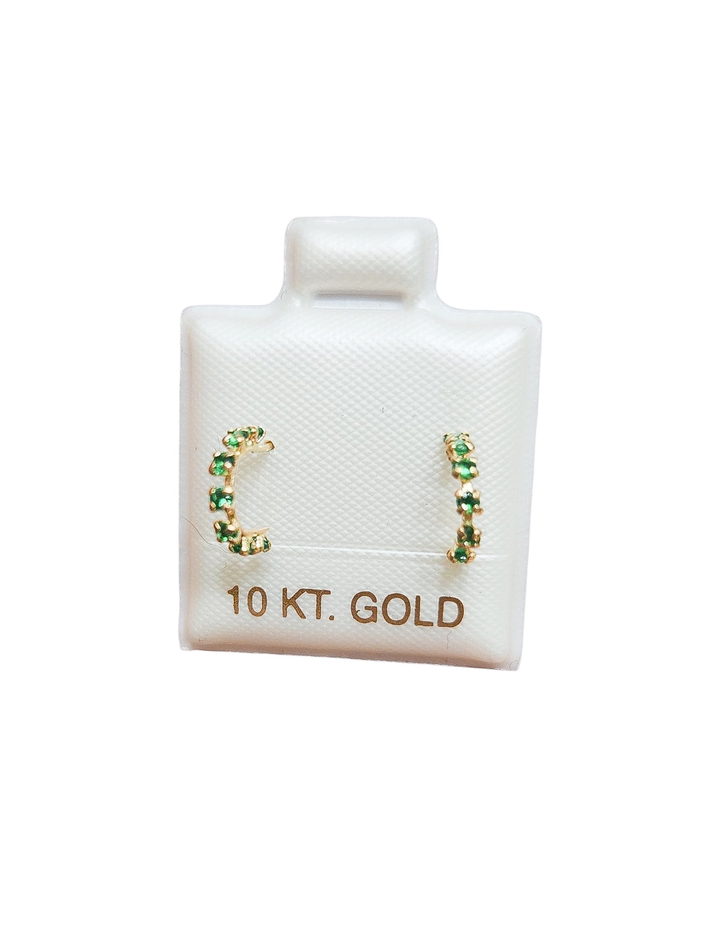 Par o Pieza de Broquel media coqueta verde Oro de 10k DORADO
