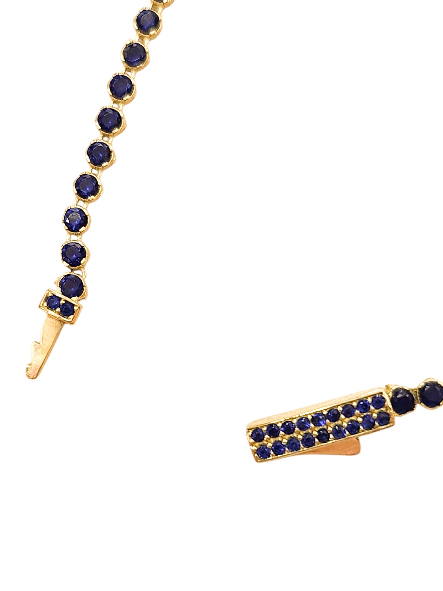 Pulsera tenis zafiro oro amarillo oro 10k