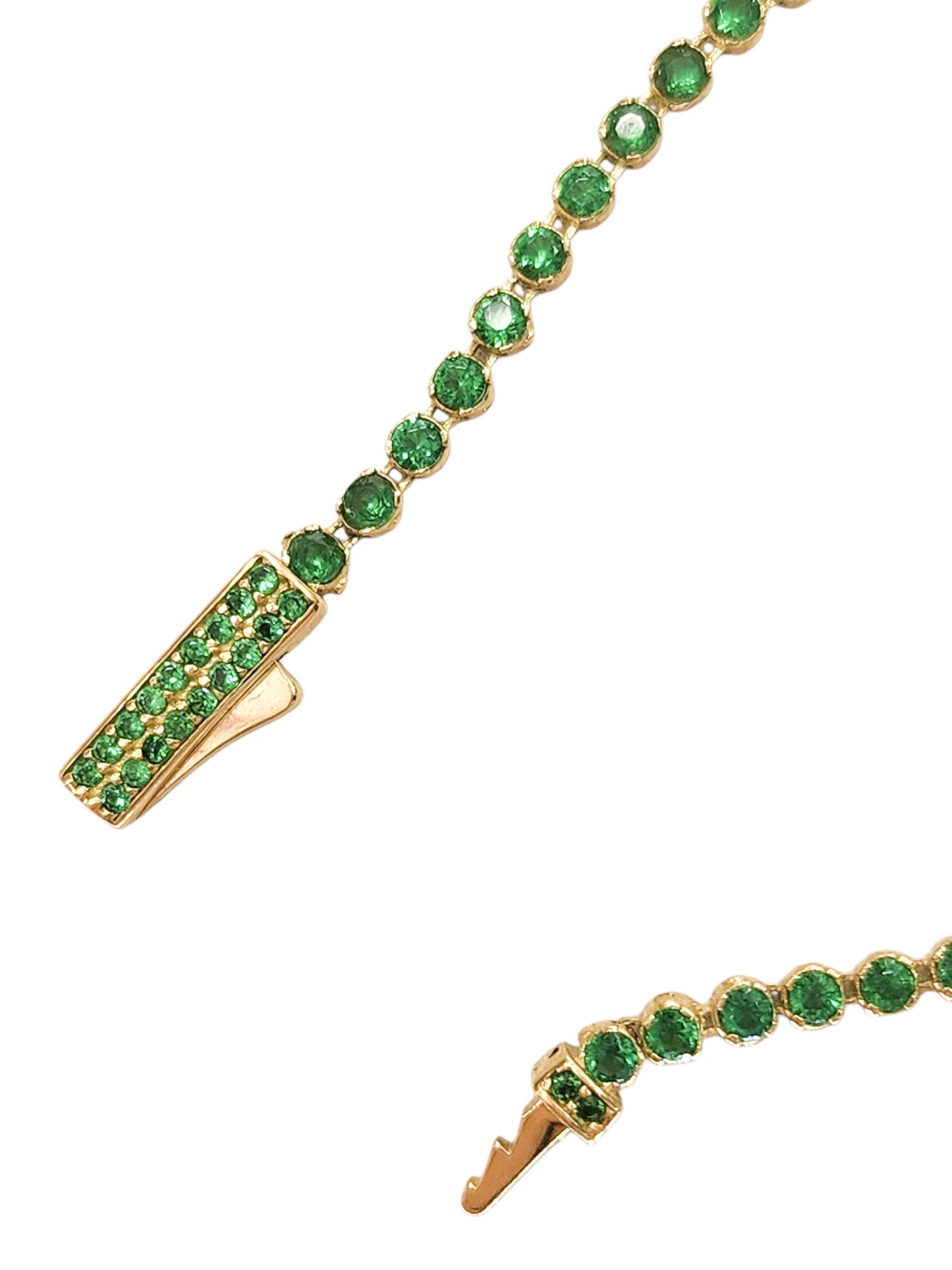 Pulsera tenis esmeralda oro amarillo oro 10k