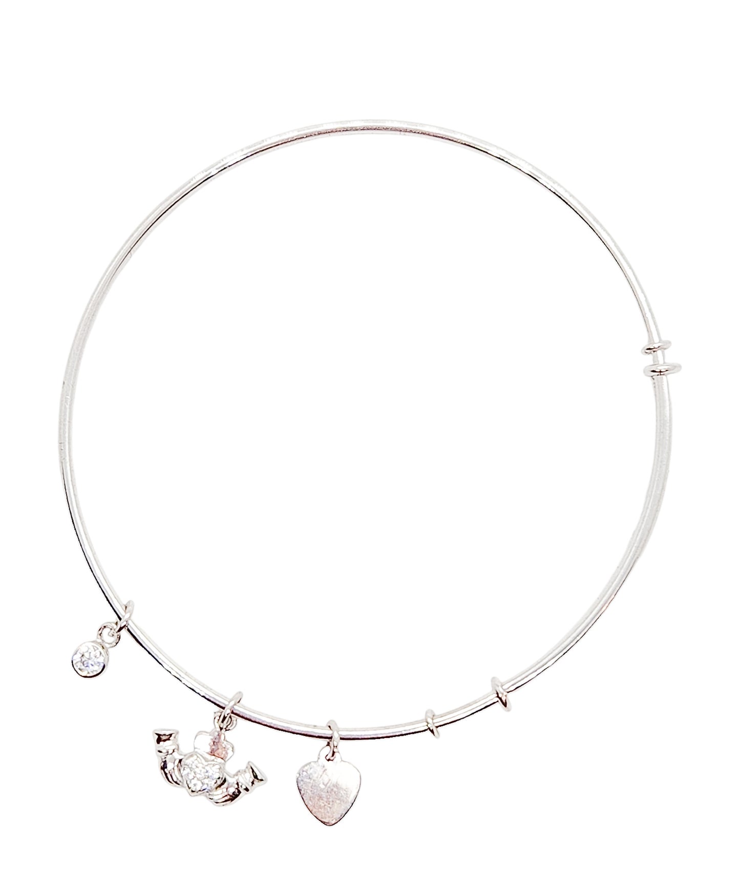 Pulsera rígida corazón plata 925