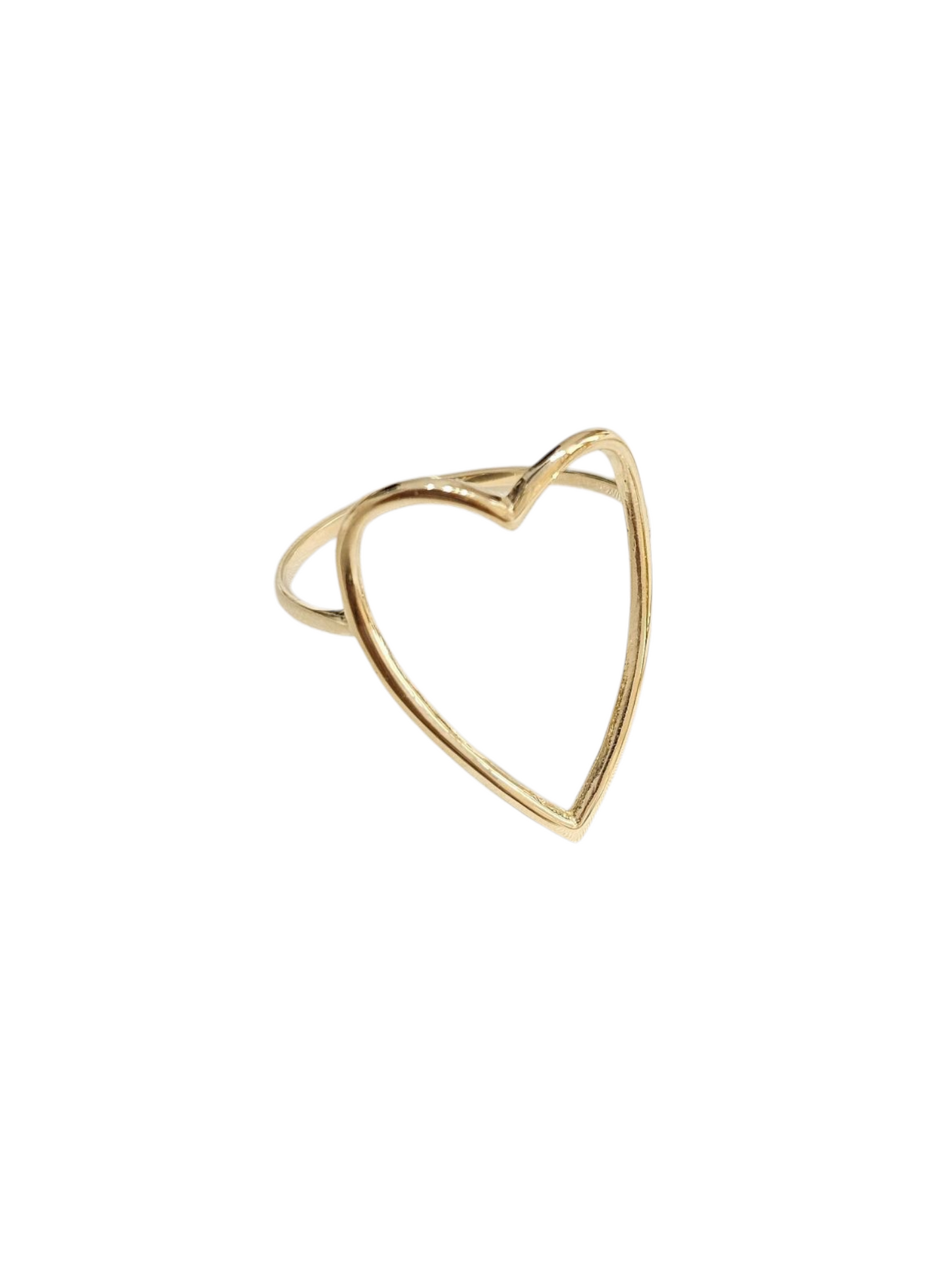 Anillo contorno corazón XXL oro 10k
