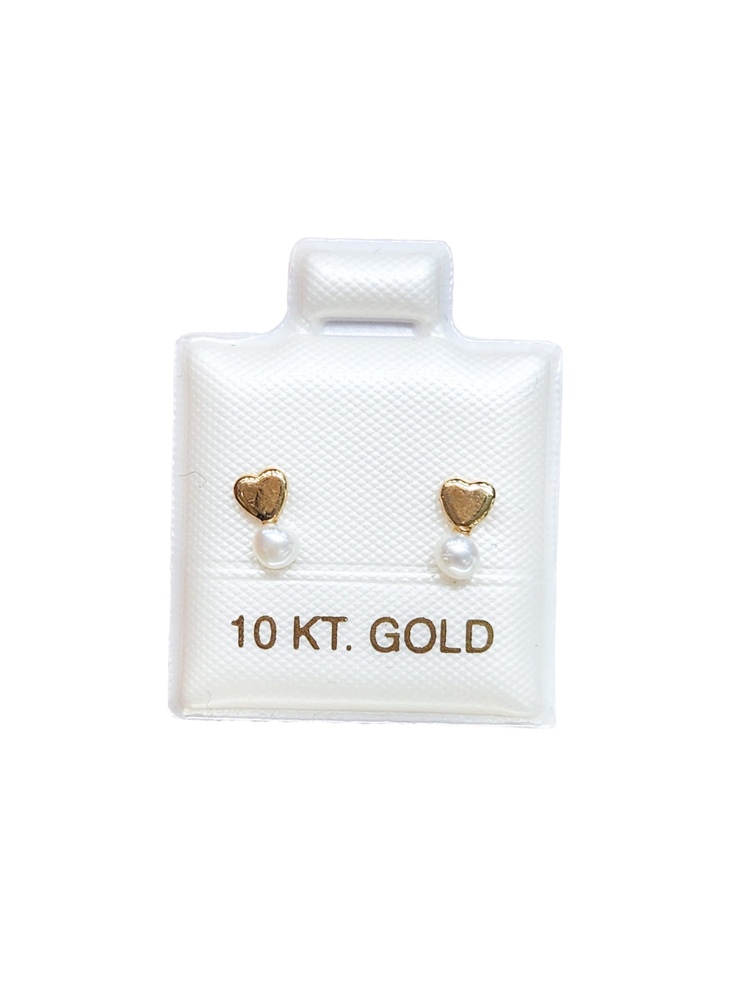 Par o Pieza corazón y perla oro 10k