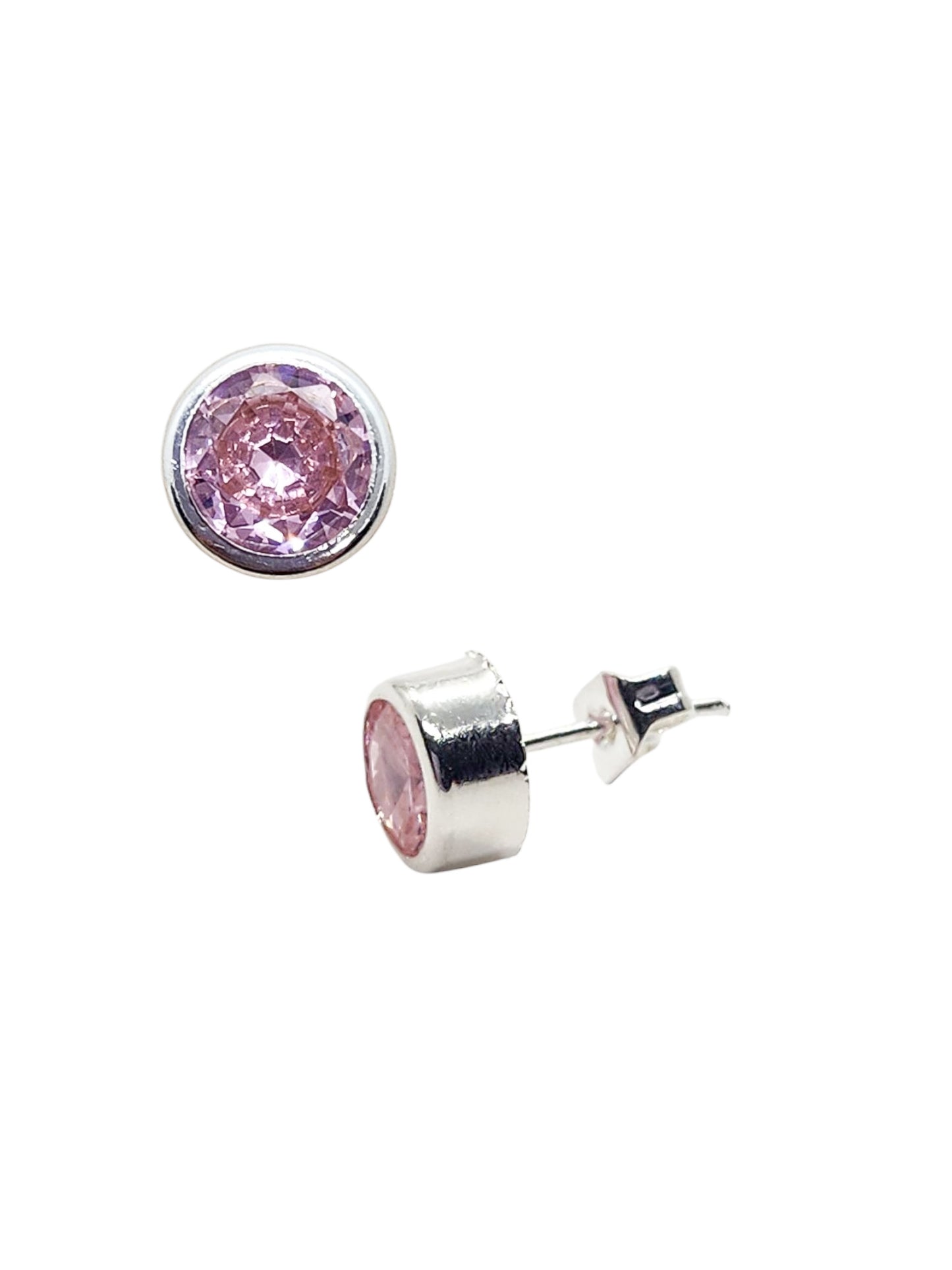 Par de Broquel barril XL 7" rosa plata 925