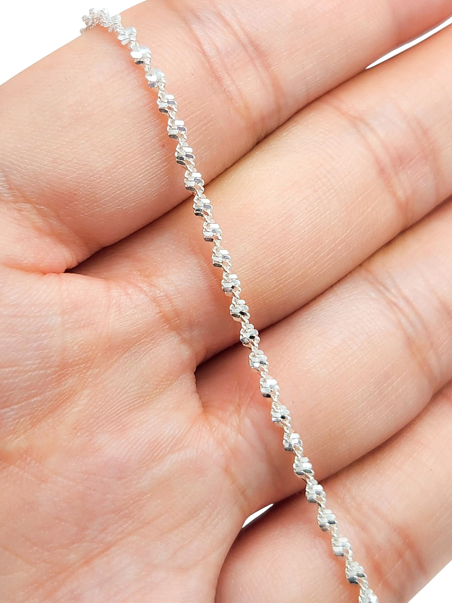 Pulso torcida diamantada plata 925