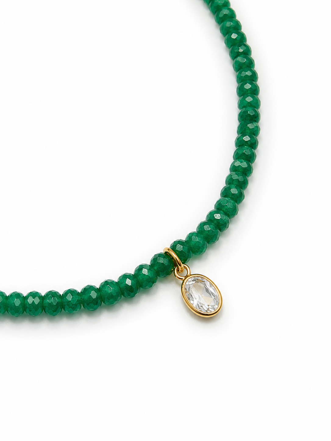 Collar de esmeralda natural y oro 10k