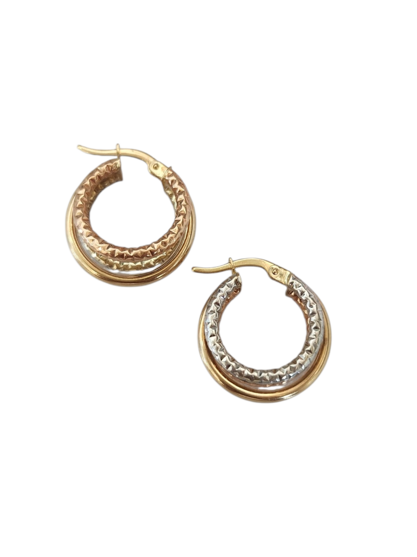 Aretes arracadas 3 oros 10k