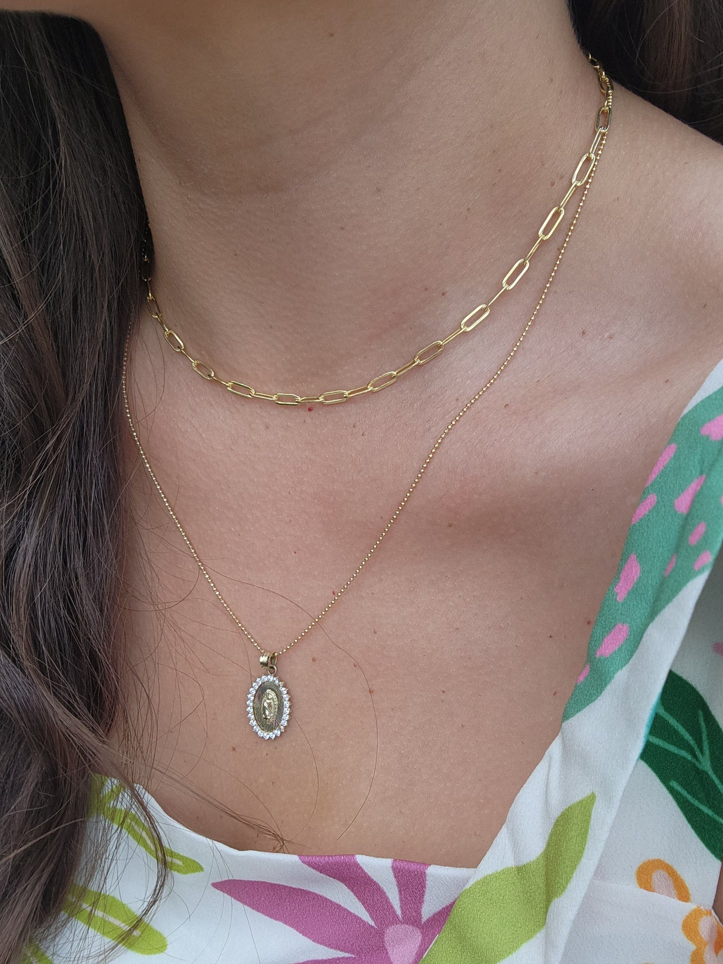 Cadena paperclip 3.5 mm oro 10k