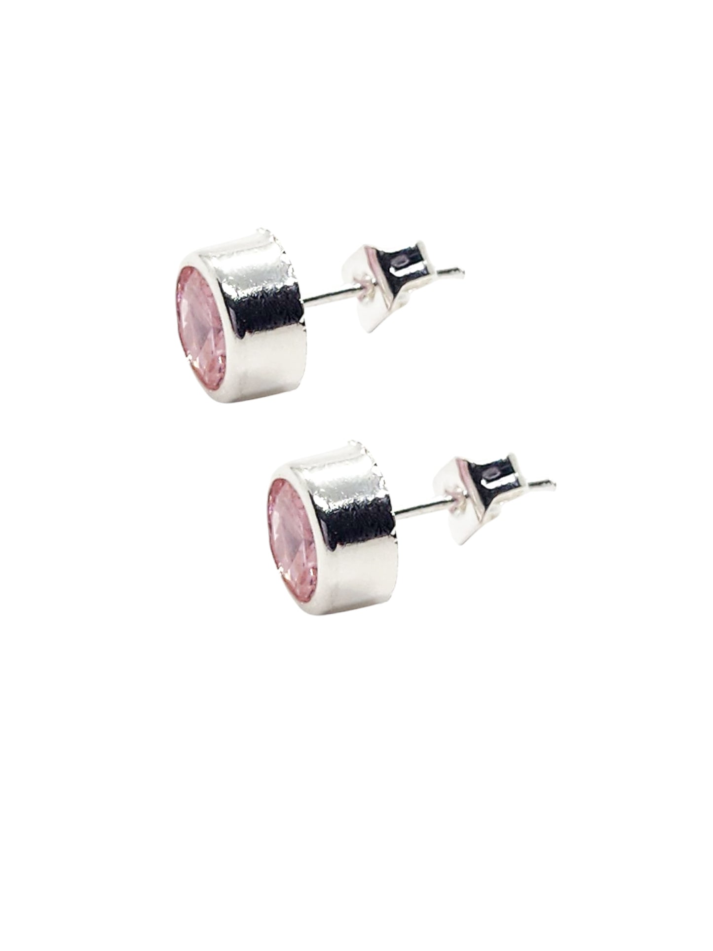 Par de Broquel barril XL 7" rosa plata 925