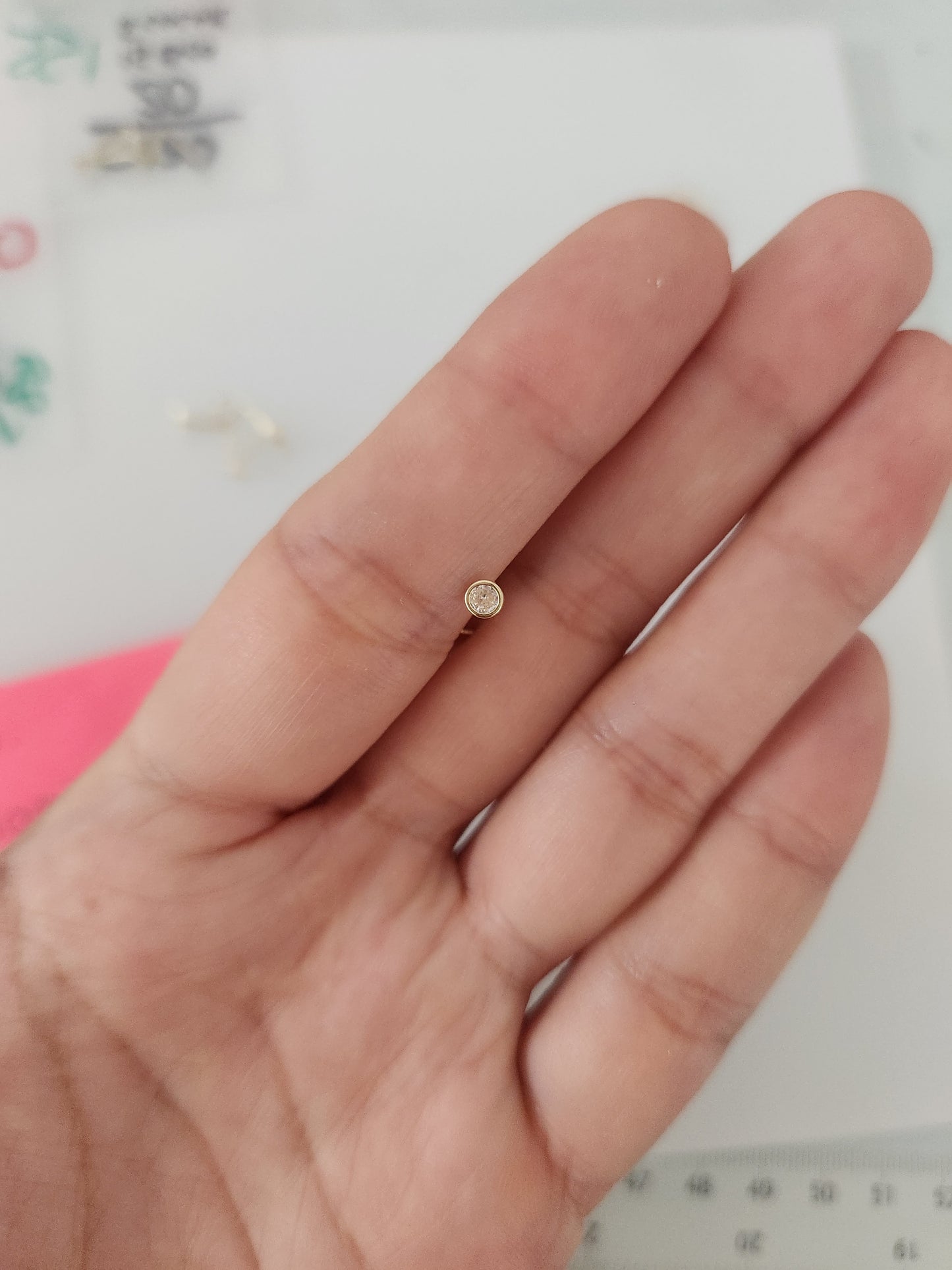 Pieza arete para nariz bisel Grande 10k DORADO