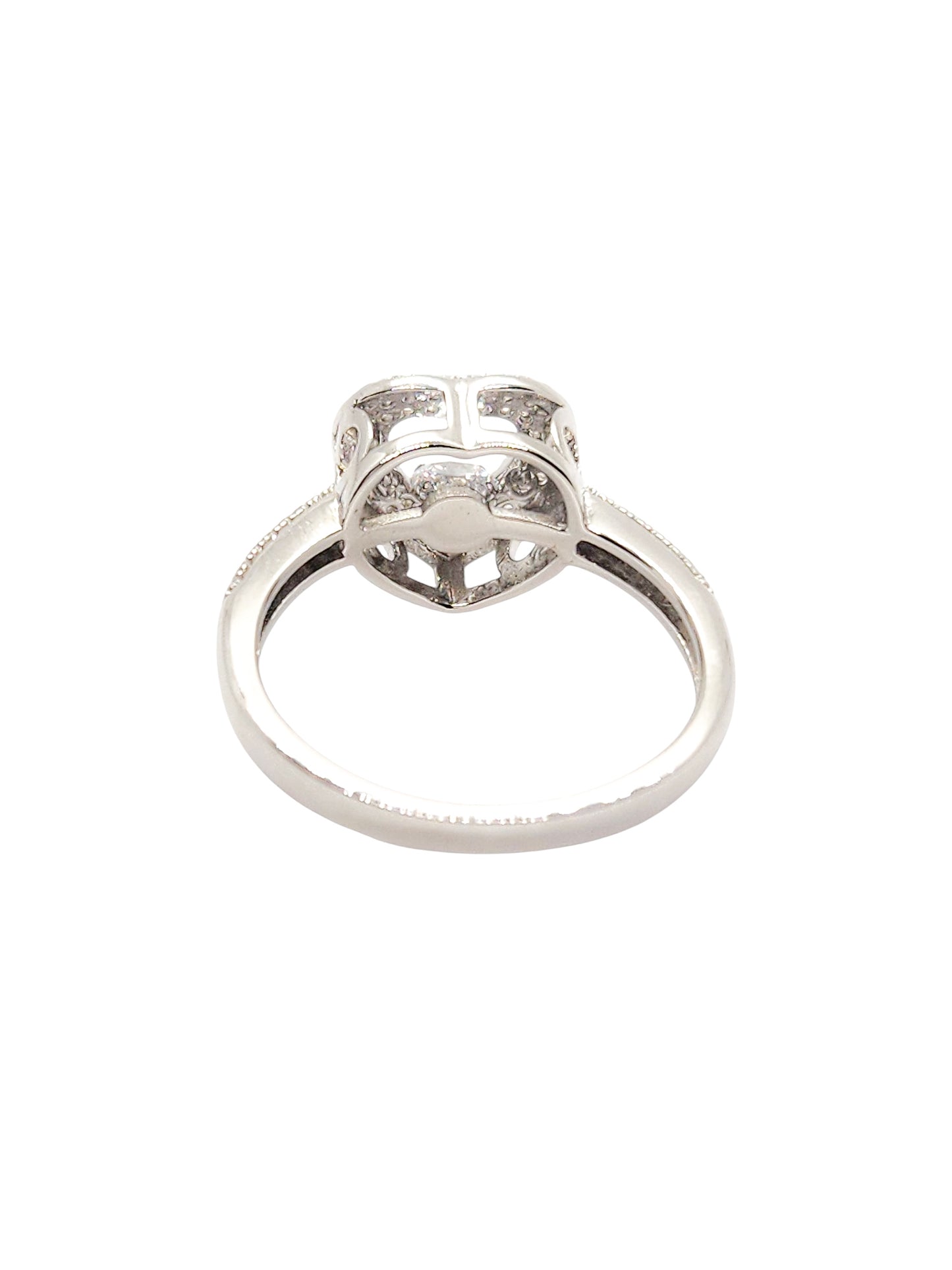 Solitario corazón giratorio plata 925 PREMIUM