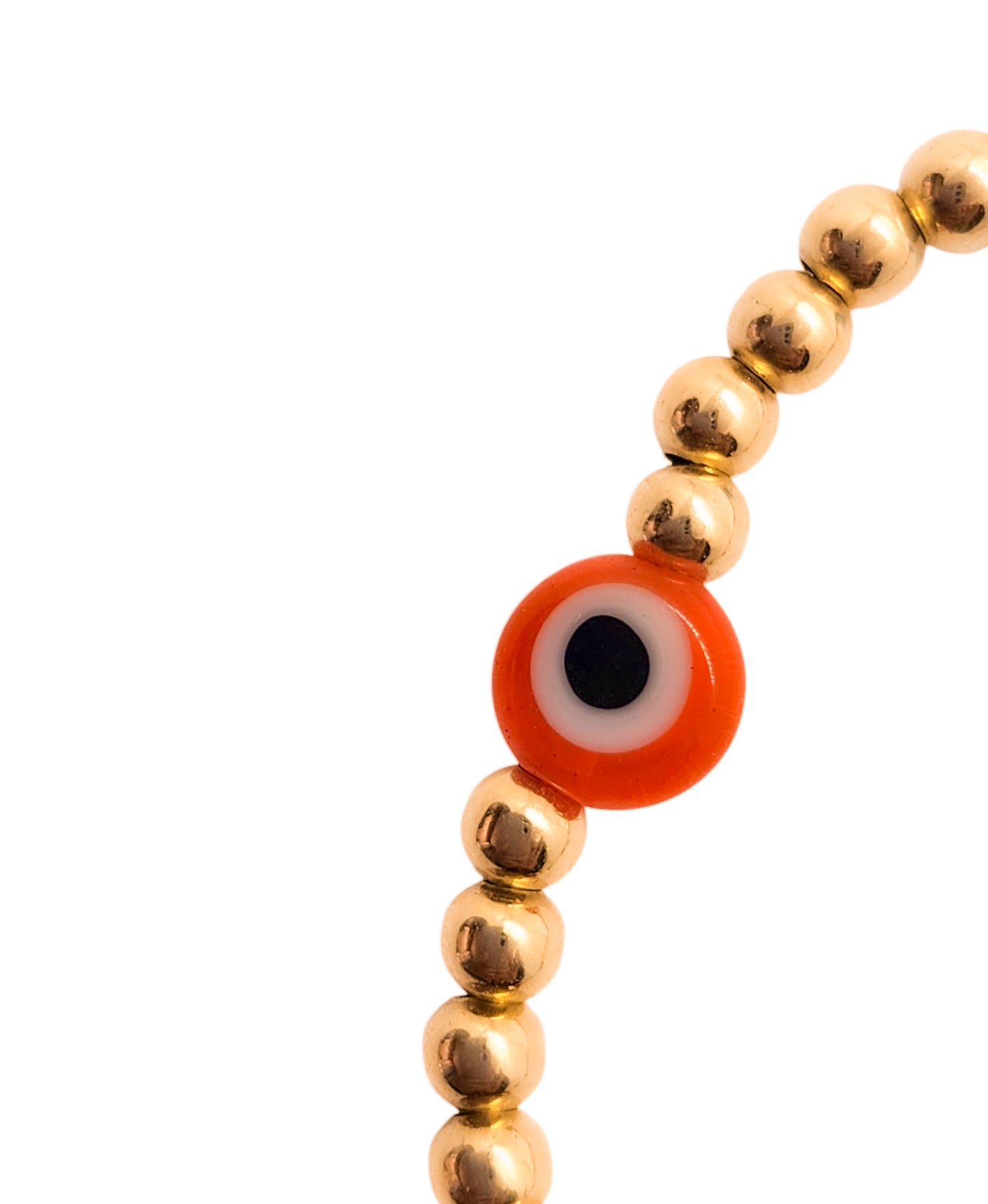 Pulsera ojo turco y bolitas BIMETAL (PLATA Y ORO)