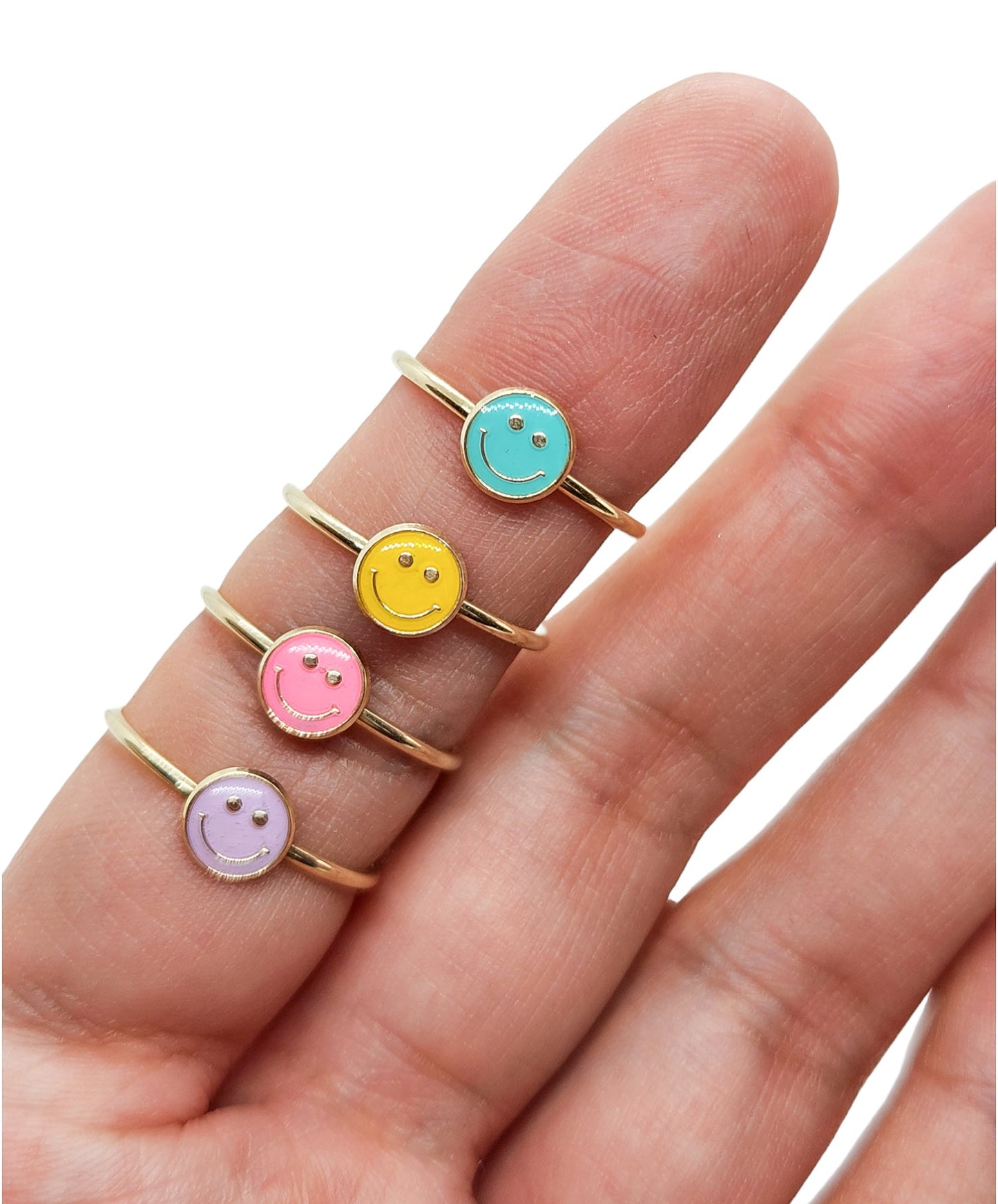 Anillo happy face verde