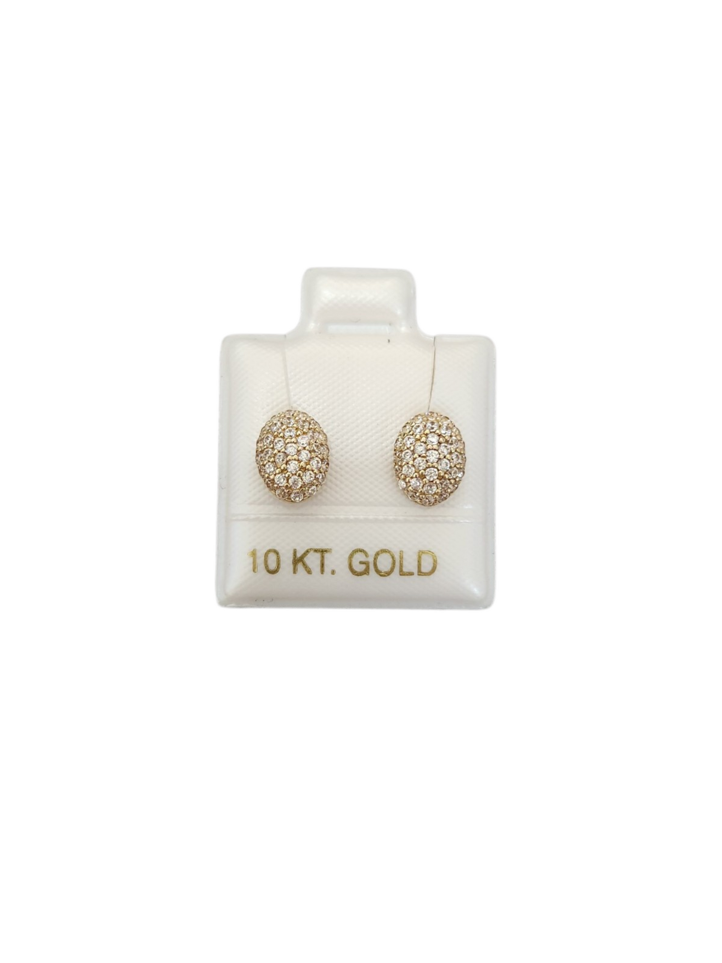 Aretes de huevo con piedras oro 10k