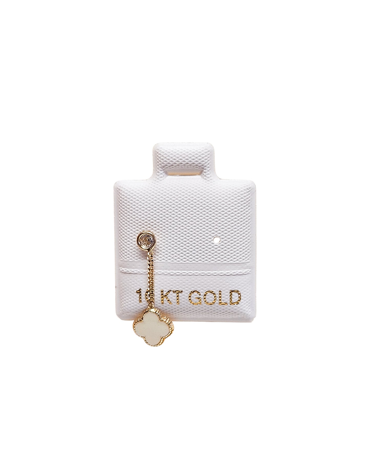 Par o pieza de Broquel Trébol colgante esmalte blanco