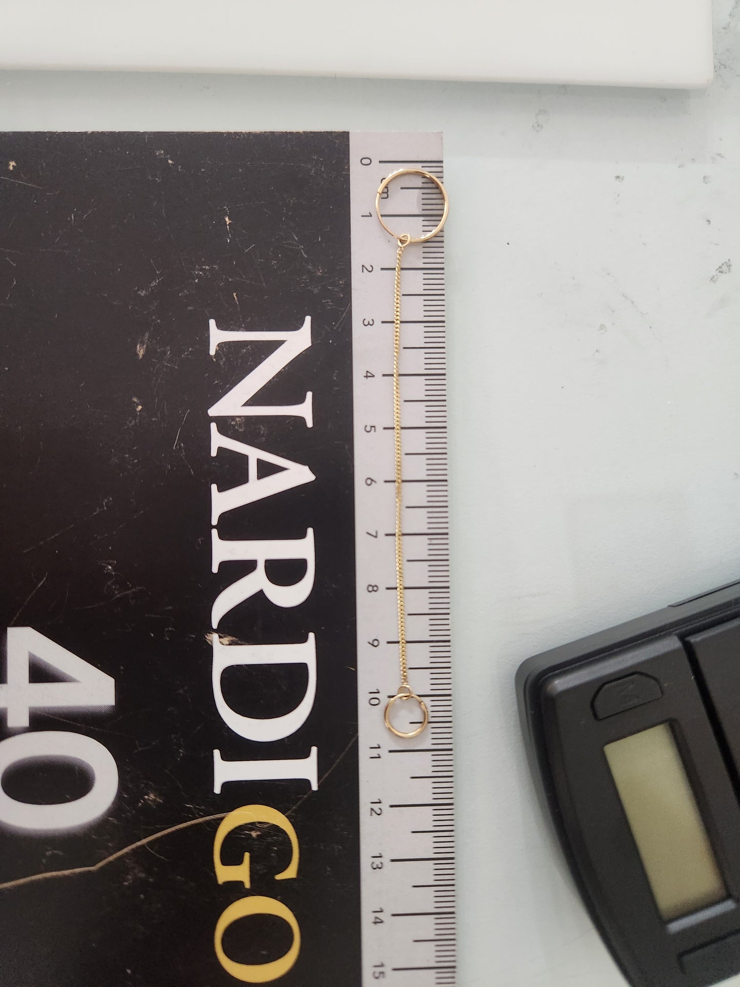 Pieza arete cadena con arracadas 10k DORADO