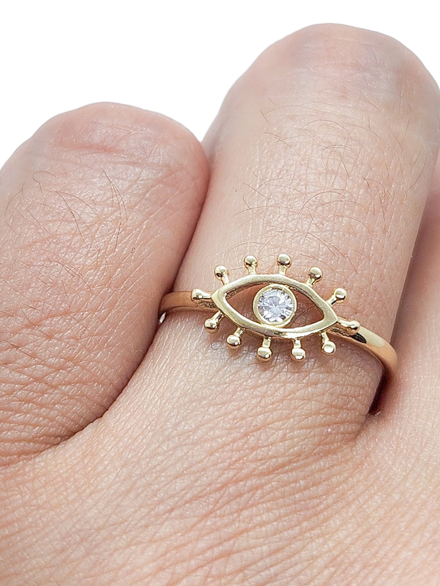 Anillo ojo turco silueta oro 10k