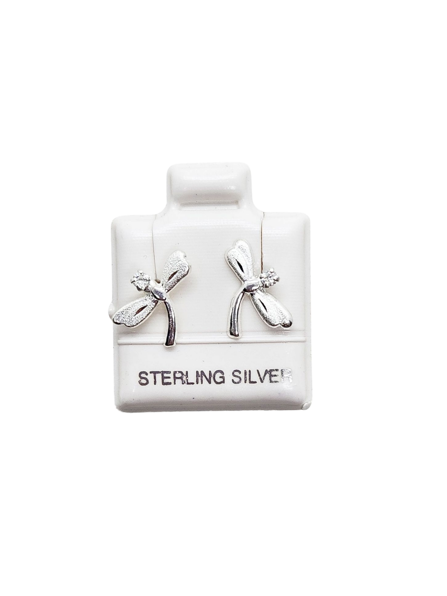 Par de Broquel libélula plata 925