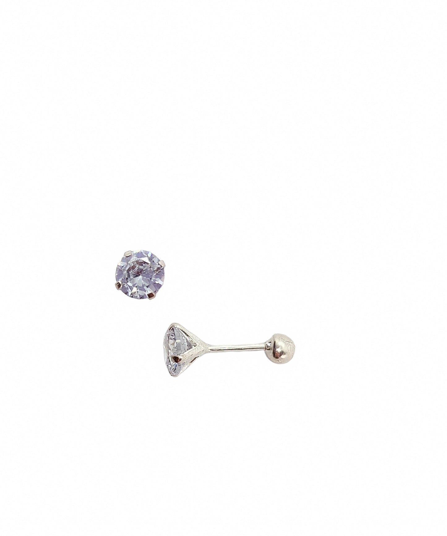 Par de Broquel básico circonia piedra blanca