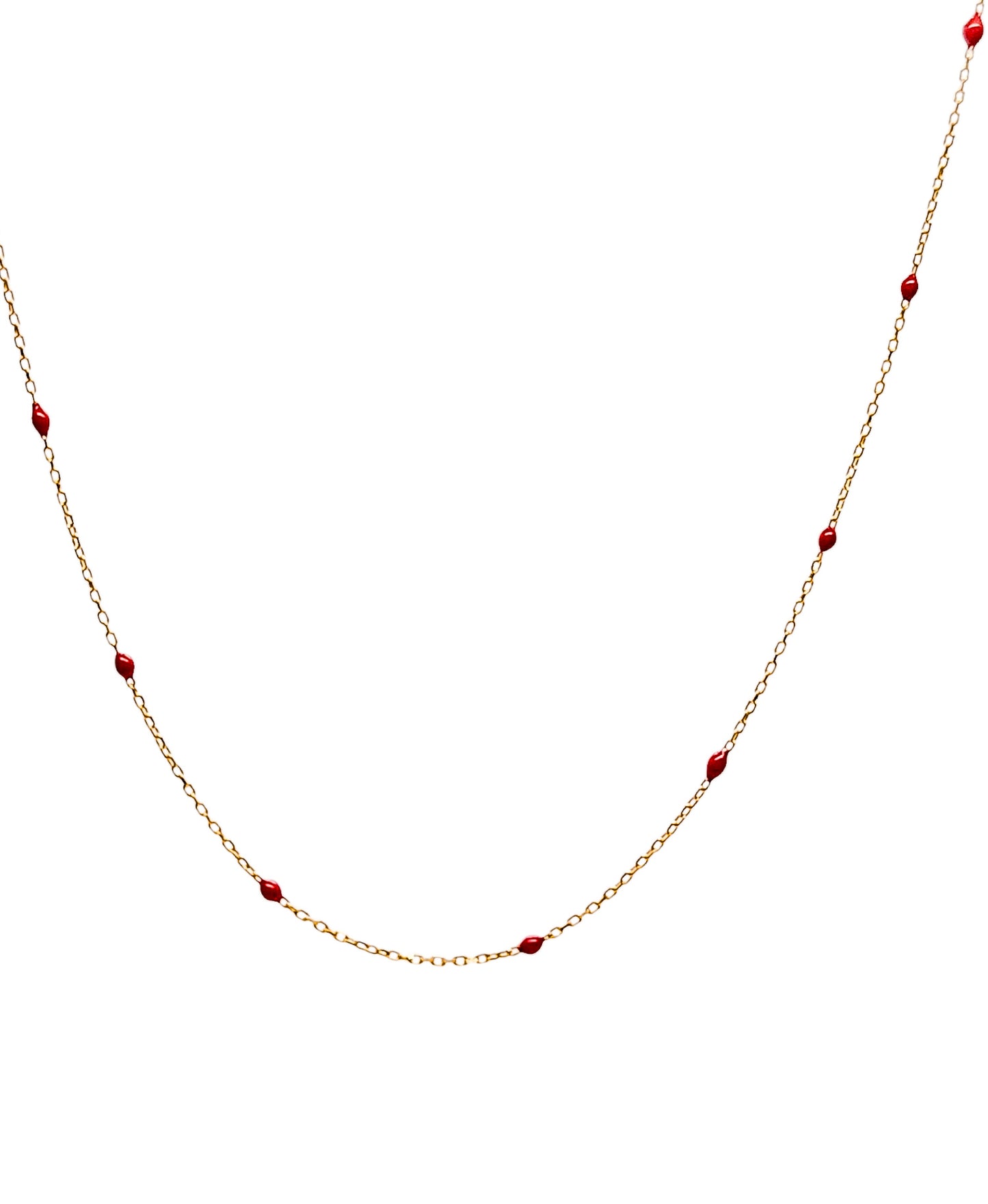 Gargantilla esmalte rojo oro 10k