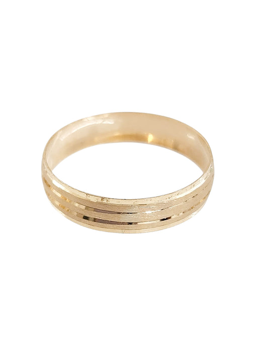 Anillo argolla ultraligera doble línea DELGADA 4mm oro 10k
