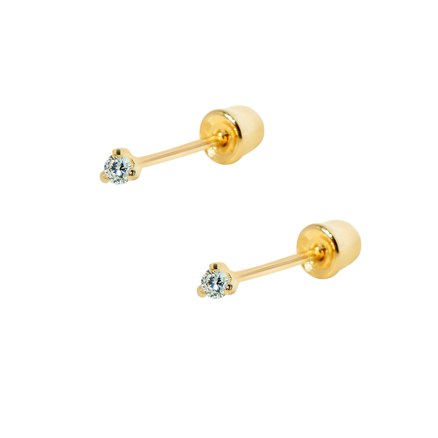 Par de Broquel con diamante LAB GROWN 7 pts Oro amarillo de 14k