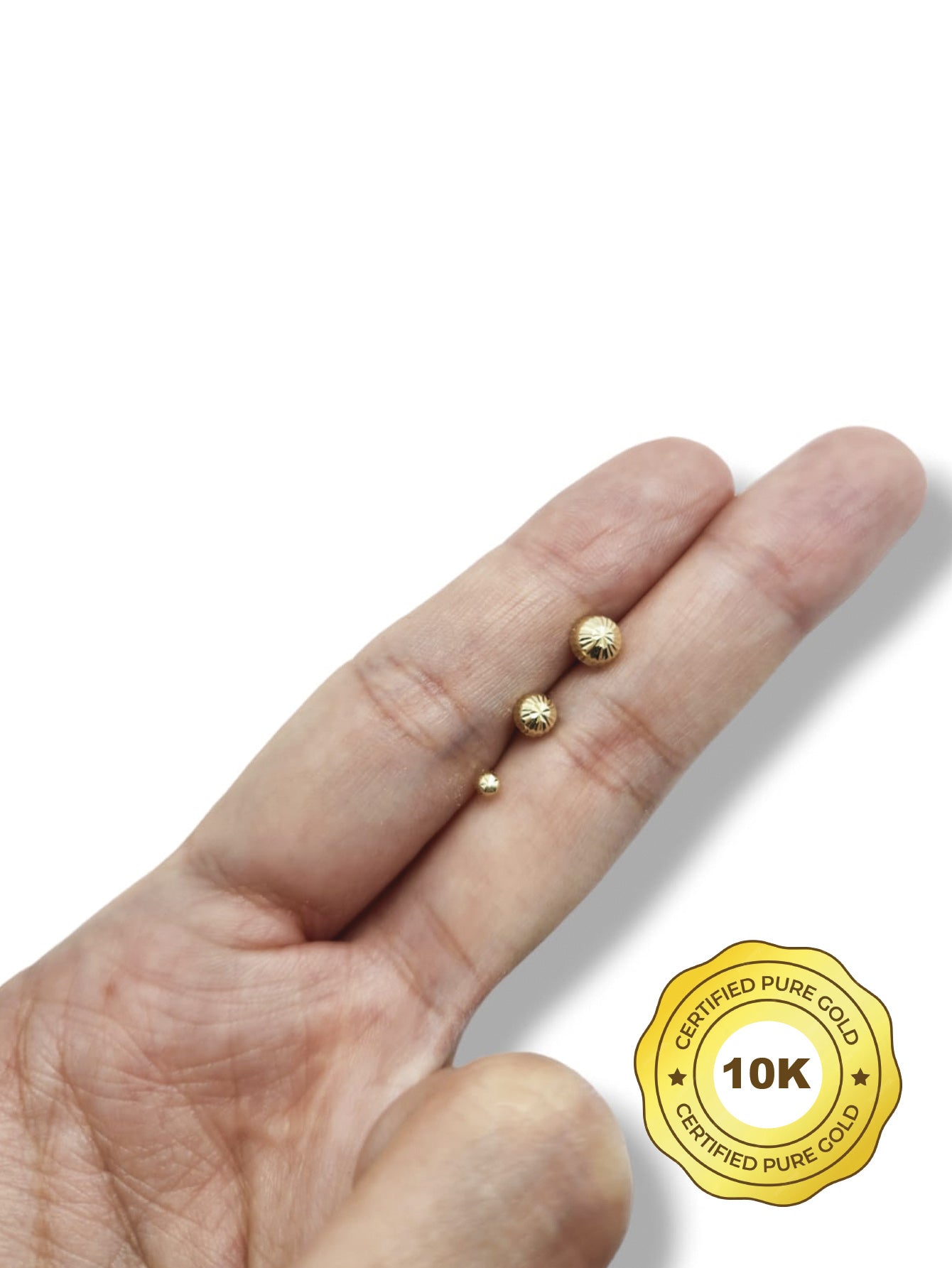 Par de Broquel Hongo facetado básico oro 10k dorado