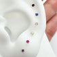 Par de Broquel básico recto #2 chispita zirconia varios colores