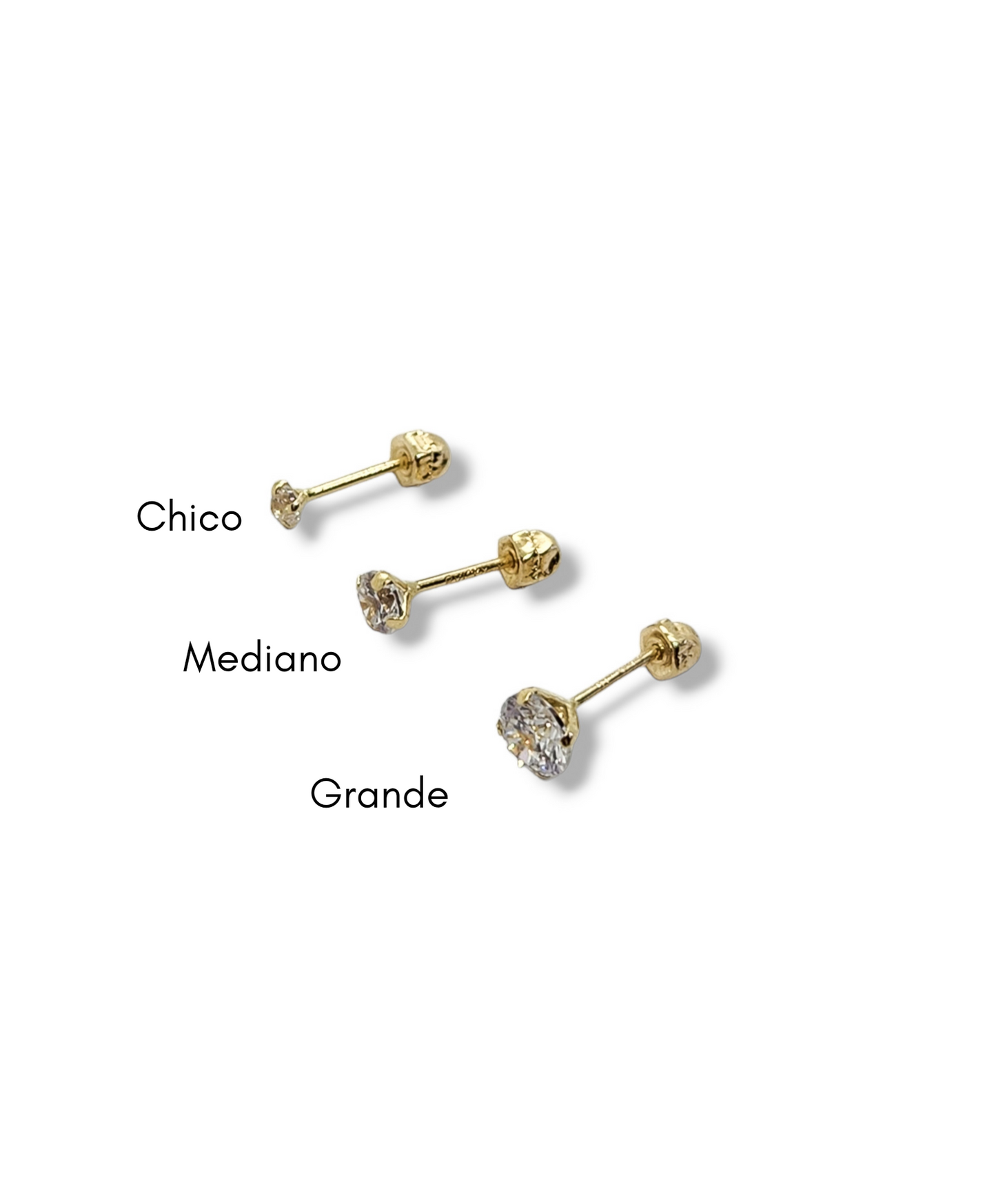 Par o Pieza de Broquel Básico Chispita Zirconia Blanca