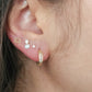 Par o Pieza de Broquel "Tu y Yo" Perla Blanca Natural con Zirconia Oro 10k DORADO