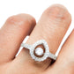 Solitario gota giratorio plata 925 PREMIUM