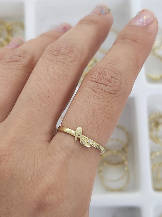 Anillo zapatilla oro 10k dorado