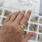 Anillo corazón con piedras con charm y corazón liso oro 10k dorado
