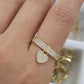 Anillo corazón con piedras con charm y corazón liso oro 10k dorado