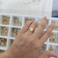 Anillo ovalado 3d y plano con piedra oro 10k dorado