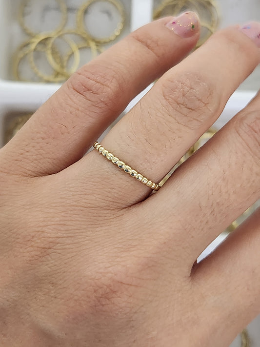 Anillo puntos oro 10k dorado