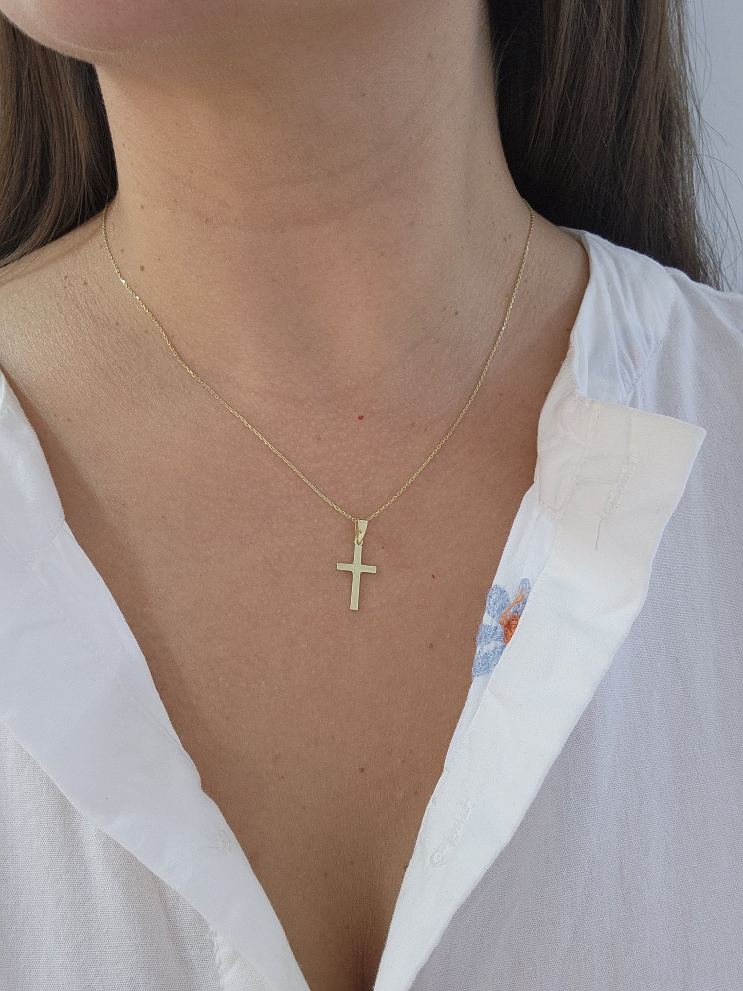 Dije cruz mini plana oro 10k