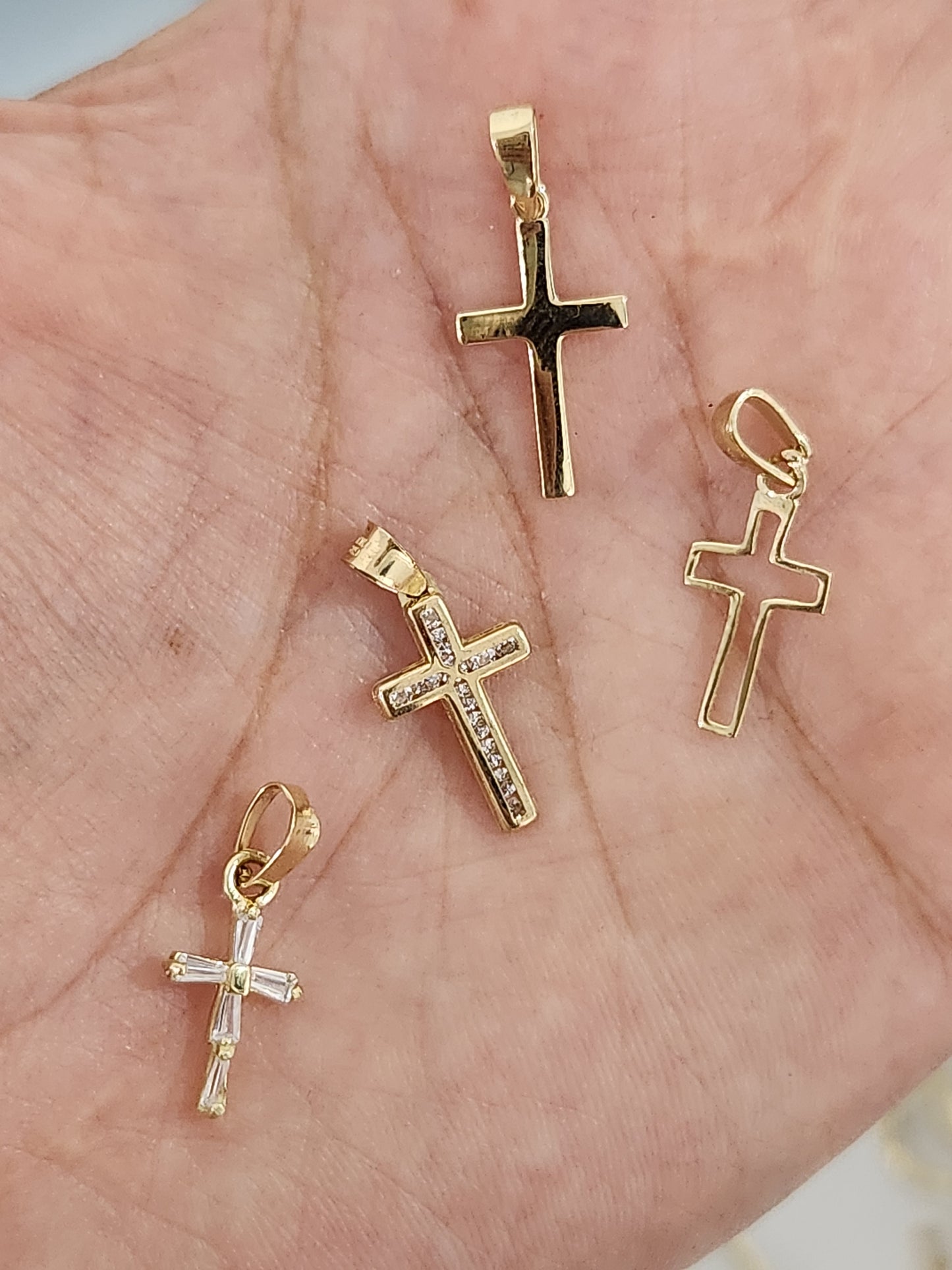 Dije cruz mini plana oro 10k