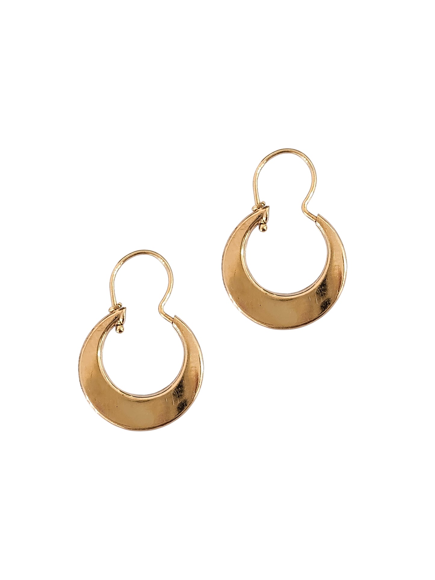 Arracadas estilo canasta planos oro 10k