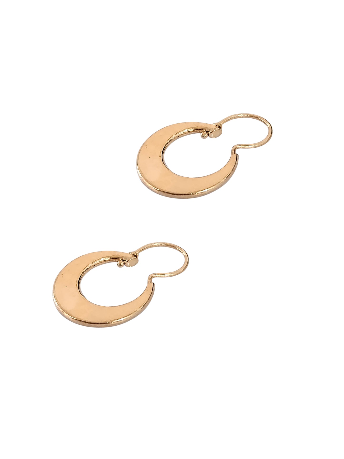 Arracadas estilo canasta planos oro 10k