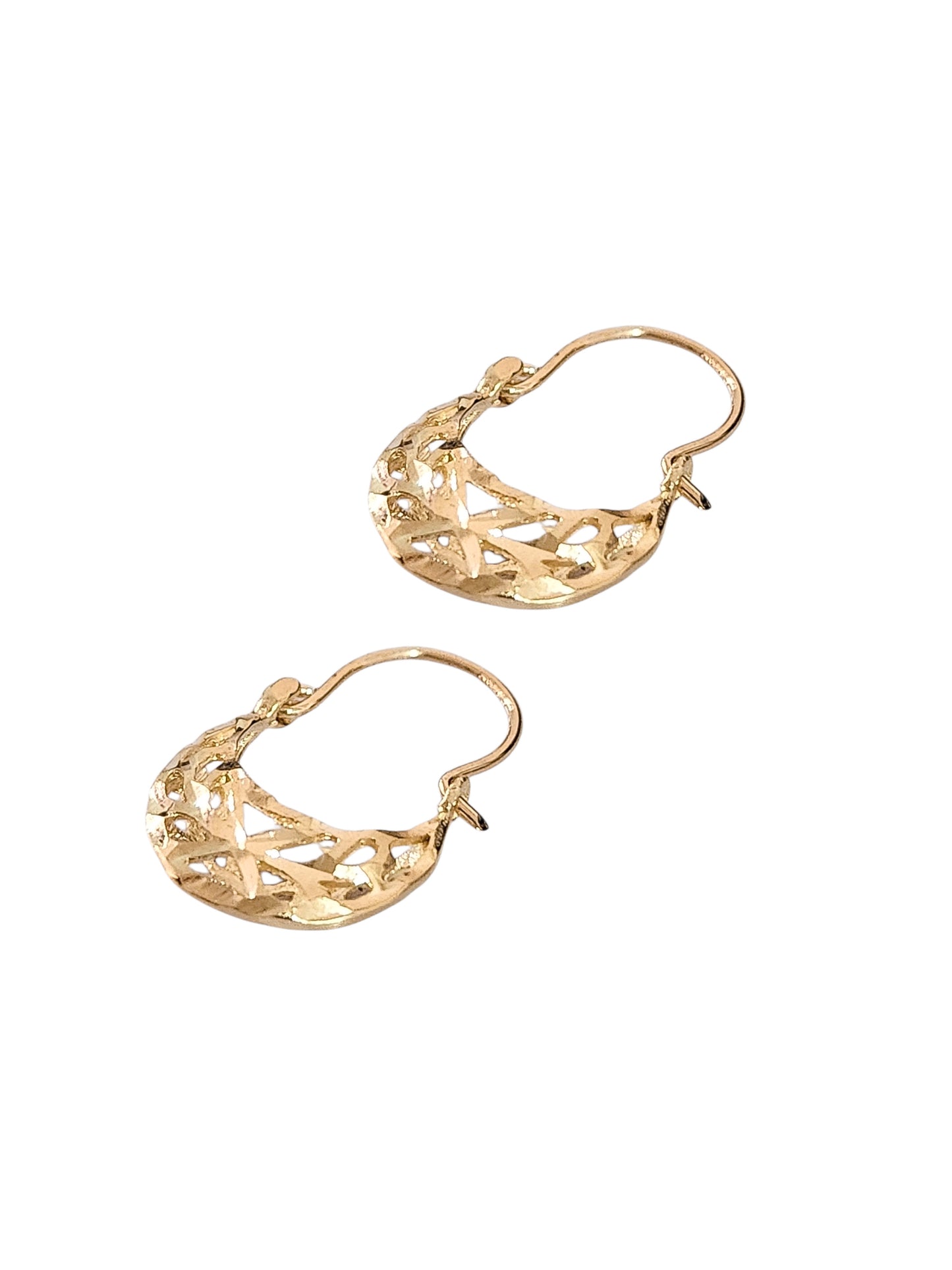 Arracadas estilo canasta chicos oro 10k