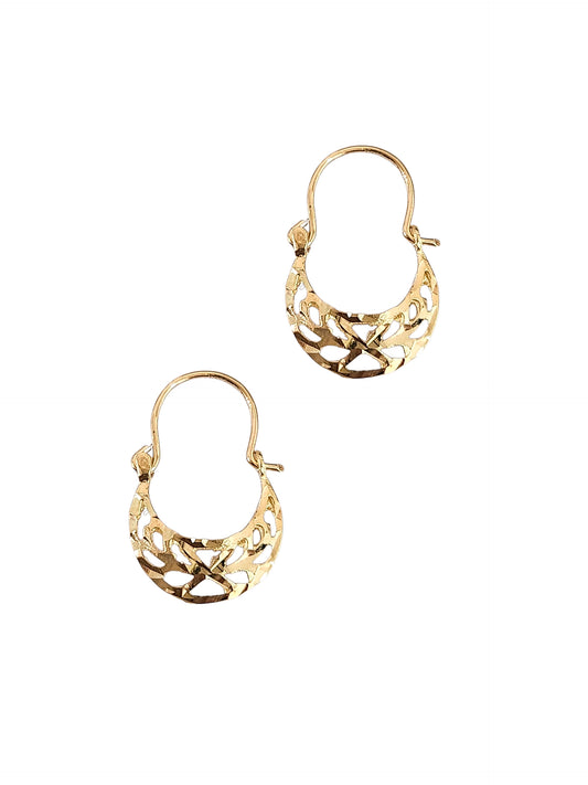 Arracadas estilo canasta chicos oro 10k