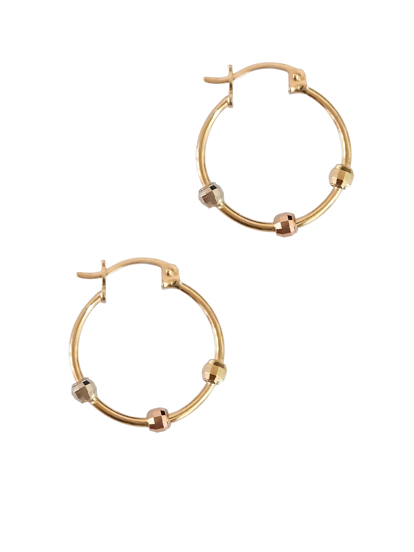 Arracadas con triple bola 3 oros