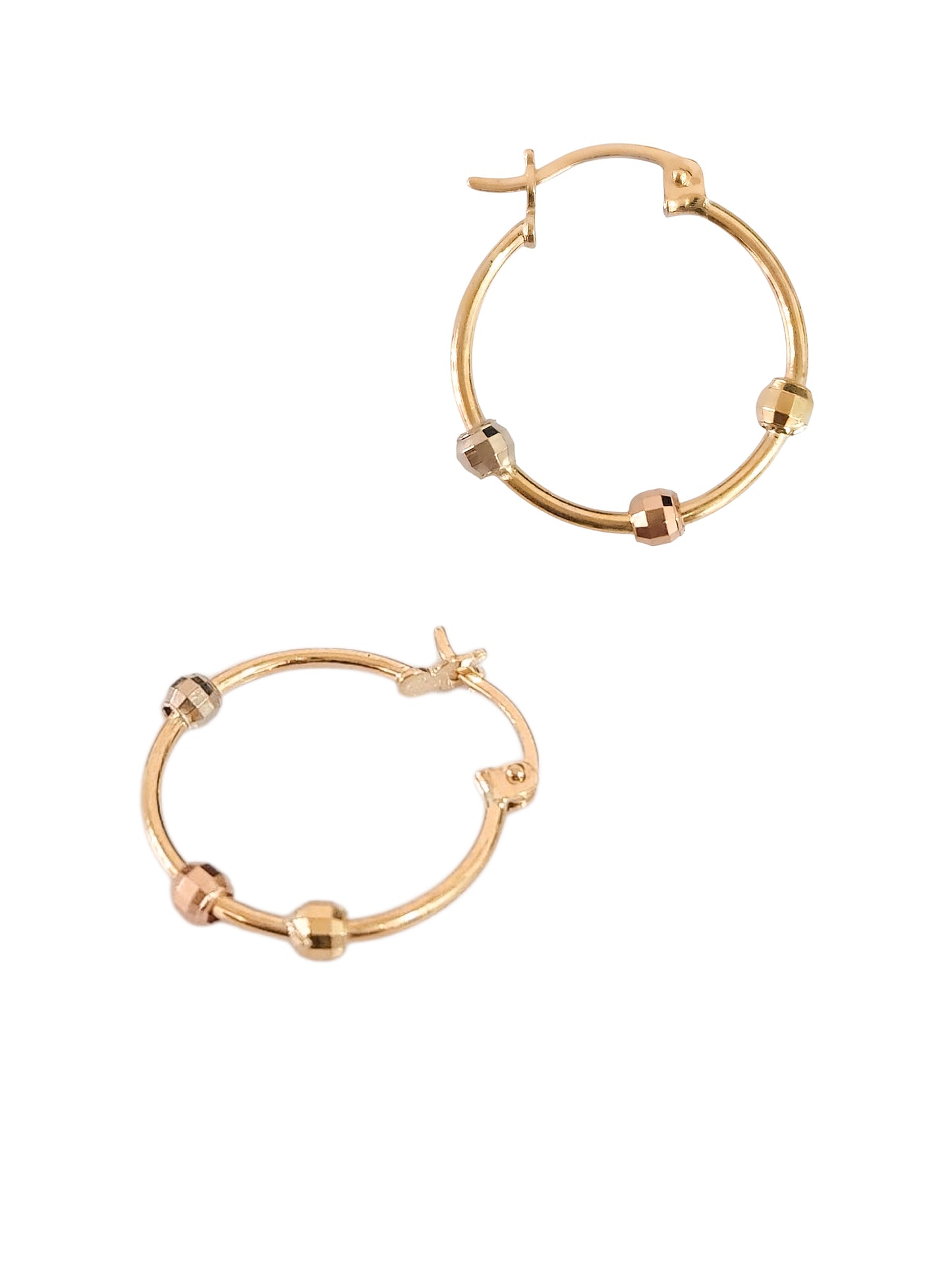 Arracadas con triple bola 3 oros